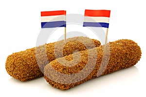 Two Dutch snacks called kroket