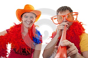 Two Dutch soccer fans