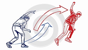 Two Dynamic Runners with Forward Arrows, Competition, vector design Generative AI