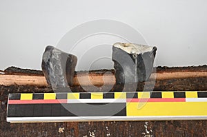 Two early stone age flint cores, used for their intentional purpose. photo