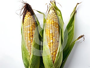 Two Ears of Corn In Husks