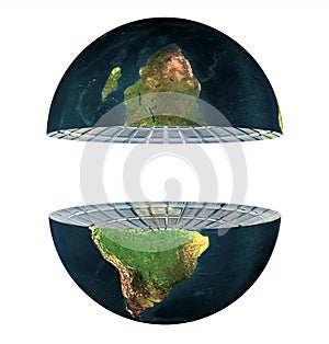 Two earth hemisphere isolated photo