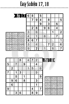 Two easy level sudoku puzzles, No 17 and No 18