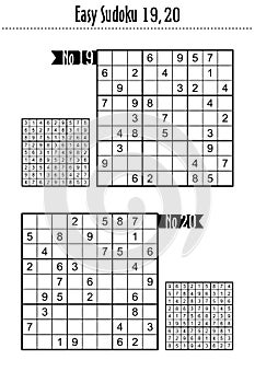 Two easy level sudoku puzzles, No 19 and No 20