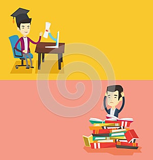 Two educational banners with space for text.