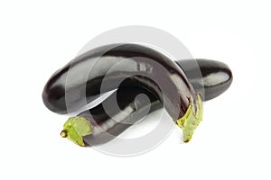 Two eggplants isolated on a white
