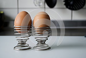 Two eggs in a spiral cup