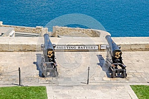 Two of the eight working ceremonial guns of the Saluting Battery