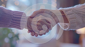 Elderly Hands Holding Together.AI generated image