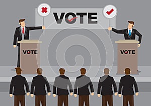 Candidates in Debate for Election Vector Illustration photo