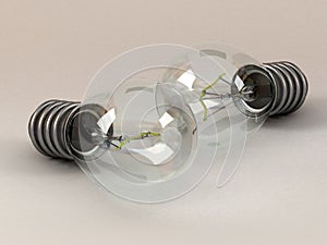 Two electric light bulbs