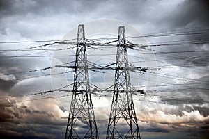 Two electricity pylons