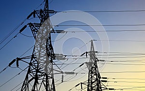 Two electricity pylons