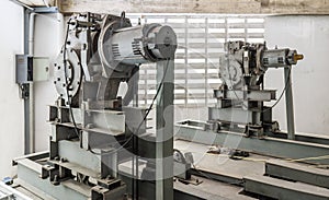 Two elevator motor in elevator engine room