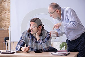 Two employees in retirement concept