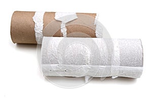 Two emptiness toilet paper rolls photo