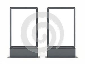 Two empty billboard frames side by side