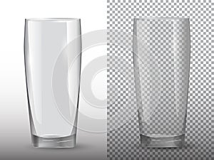 Two empty cups transparent and opaque