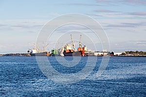 Two Empty Freighters at Dock