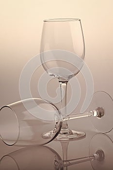 Two empty glasses