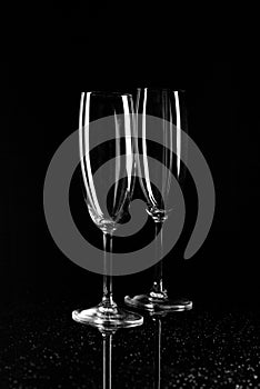 Two empty glasses