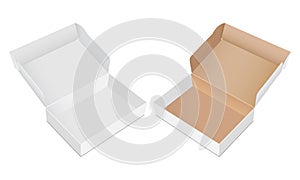 Two empty packaging boxes with opened lid