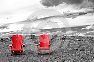 Two Empty Red Chairs