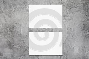 Two empty white horizontal rectangle card mockups