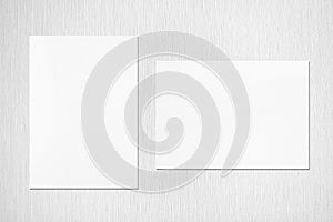 Two empty white vertical and horizontal rectangle poster mockups