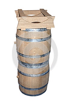 two empty wine barrels