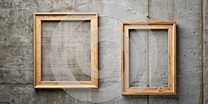Two Empty Wooden Frames Hanging on a Wall Creative AI
