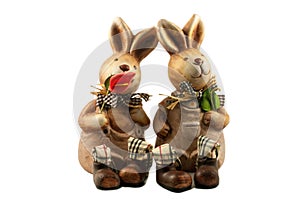 Two enamored rabbit - ceramic toy souvenirs