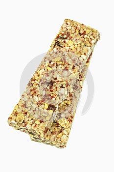 Two energy cereals bars with red fruits, isolated