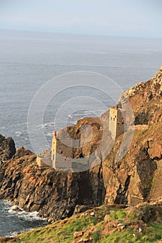 The Two Engine Houses Of Crown Mines, Botallack, Cornwall, England.