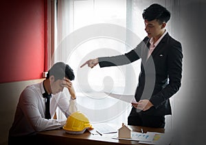 Two engineer or businessman complain the Mistake