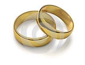 Two engraved gold wedding rings