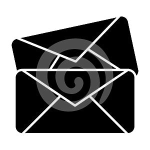 Two envelope solid icon. Letters vector illustration isolated on white. Mail glyph style design, designed for web and