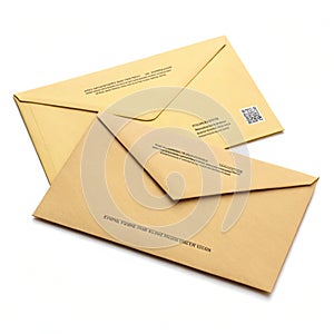 Pair of envelopes isolated on transparent background