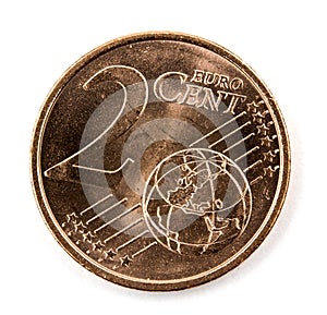 Two Euro cents coin isolated