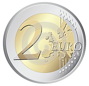 Two euro coin illustration