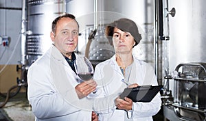 Two experts in winery