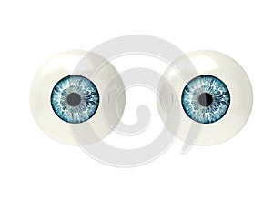 Two eyeballs on white