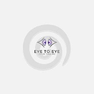 Two eyes logo stare eye violet