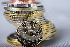 Two faces of a coin: yes or no.