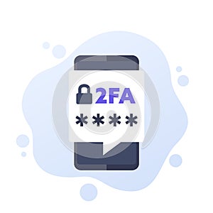 two factor authentication, 2FA vector illustration