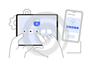 Two-factor authentication verification isolated cartoon vector illustrations.