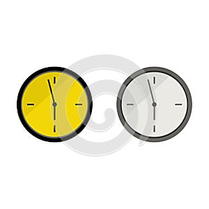 two fancy wall clocks  flat design