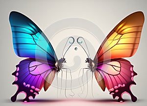 two fantasy butterflies in pastel colors
