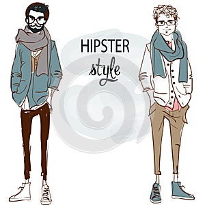Two fashion hipsters photo