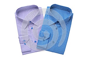 Two fashion mens shirts, isolated on white.